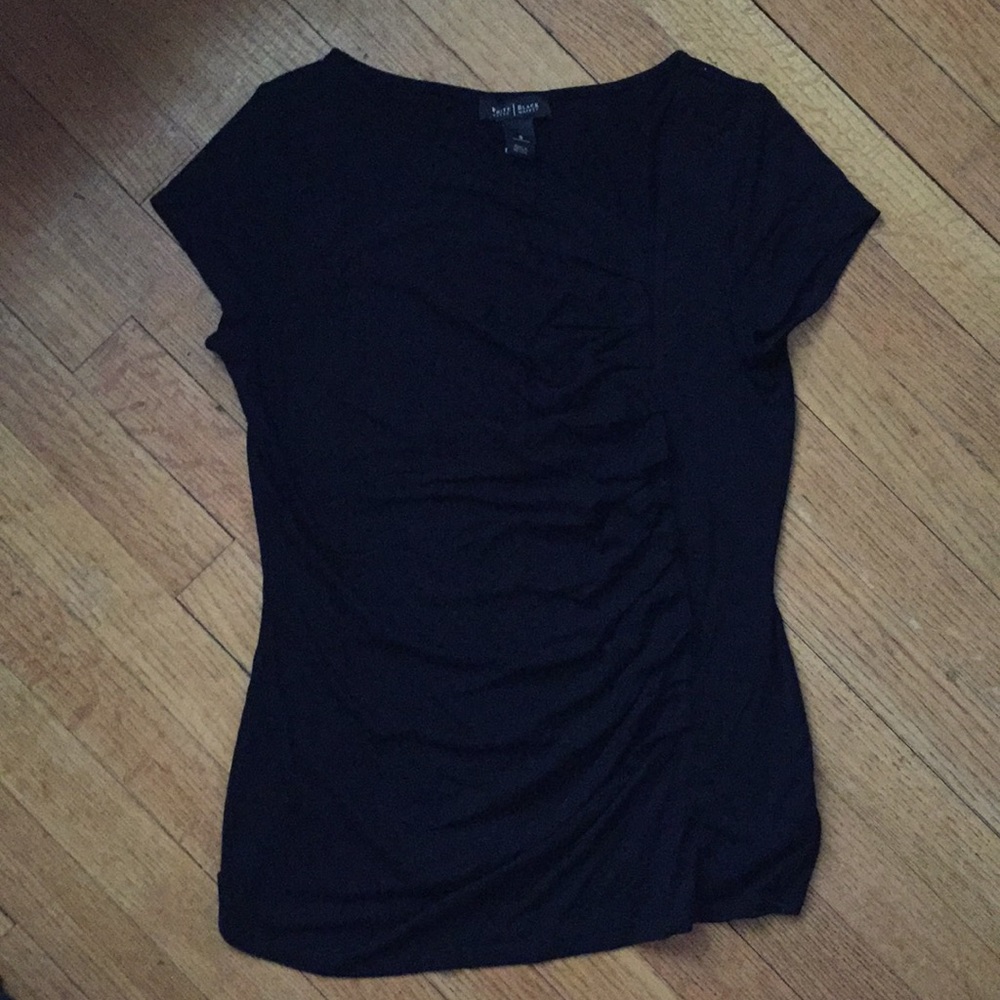 WHBM black ruched blouse